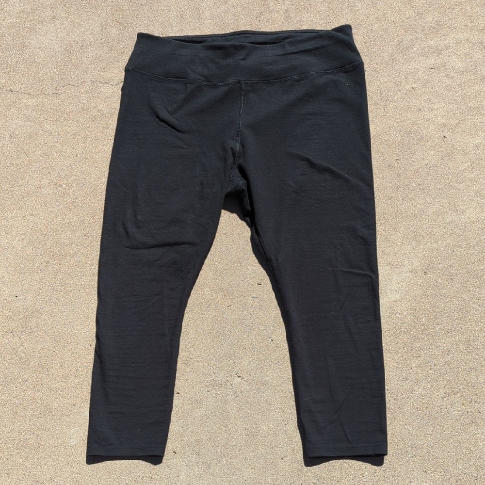 Pact Organic Everyday Cropped Legging, Black, STYLE RUNS SMALL, Fits M